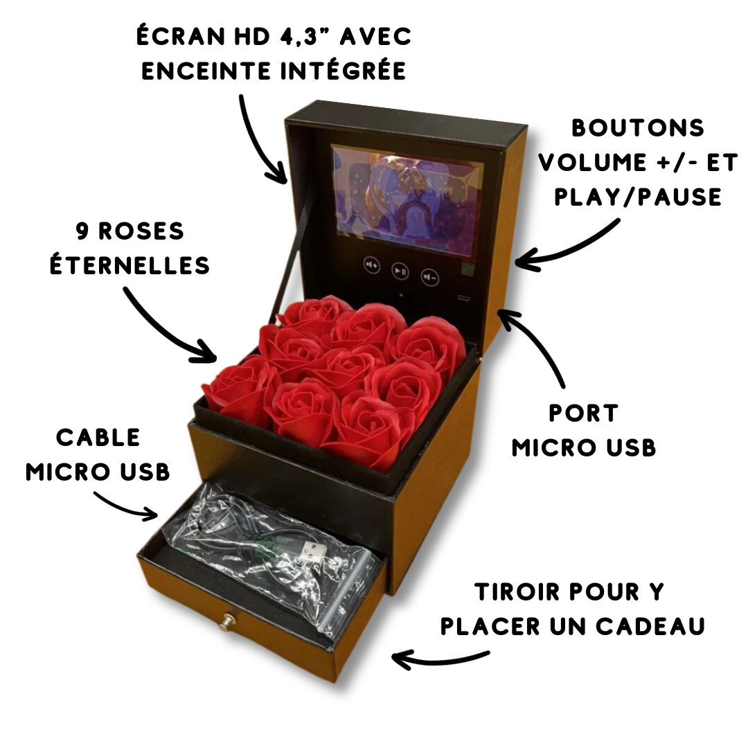 Alive Memory™ | Coffret Cadeau Vidéo Avec Roses Eternelles